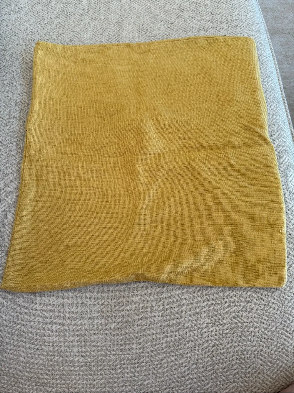 Pottery Barn Linen Pillow Cover with Large Natural brown button closure